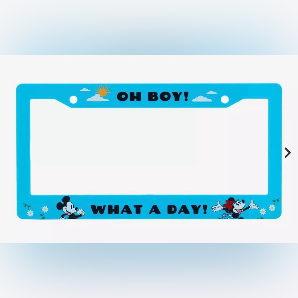 NWT Disney Blue Mickey Mouse Auto Tag License Plate Frame